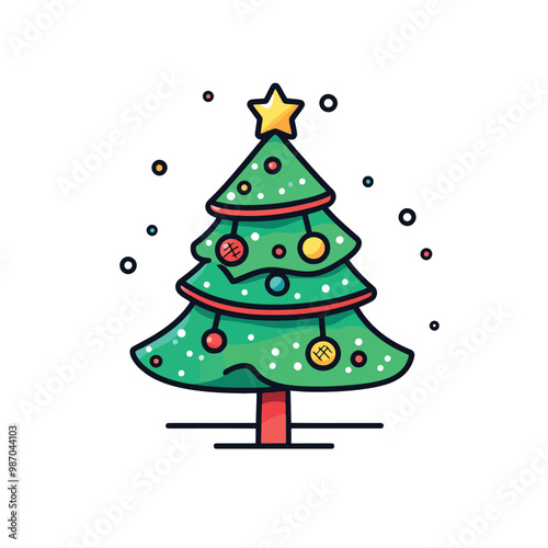 Wallpaper Mural A highly decorative christmas tree Torontodigital.ca