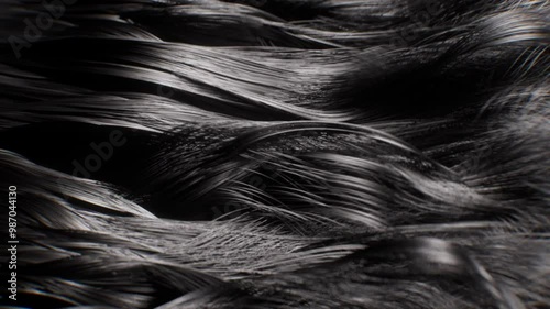 Hair care, Animation Nourish hair action of shampoo or serum. Repair Damaged Hair.