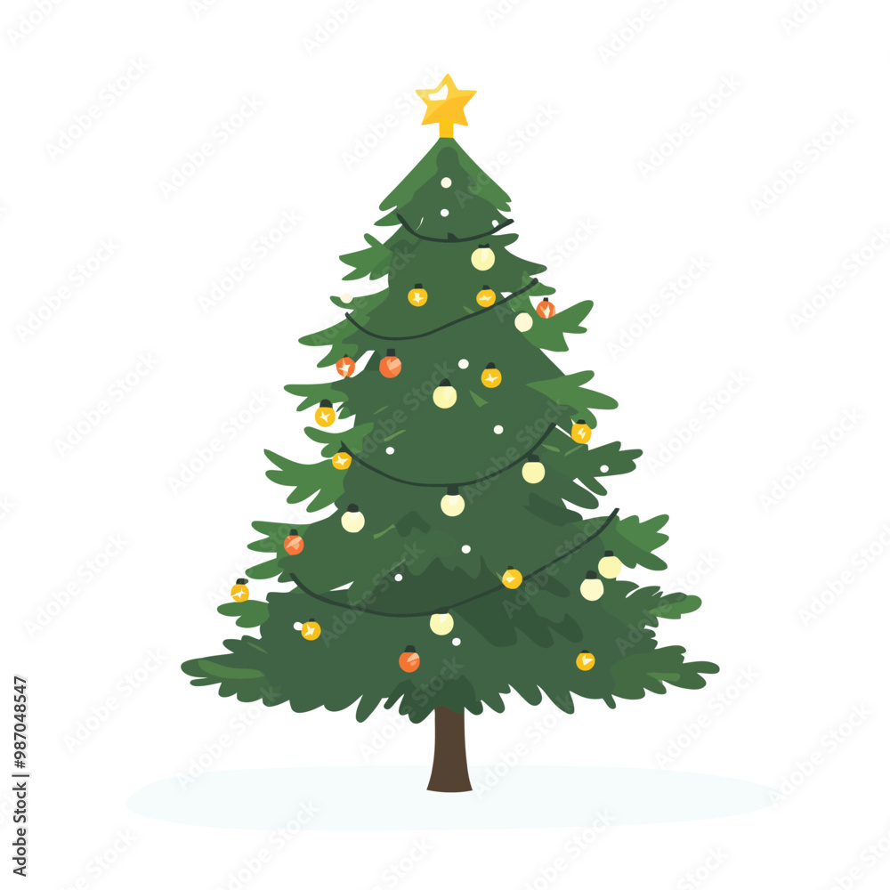 Fototapeta premium Vector of christmas tree isolated on white