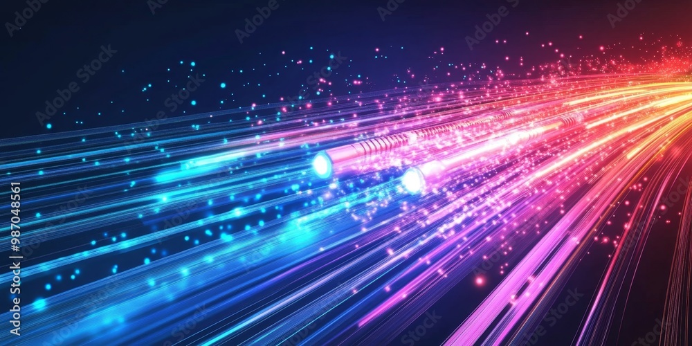 Fototapeta premium Vibrant Speed Light Trails on Dark Background