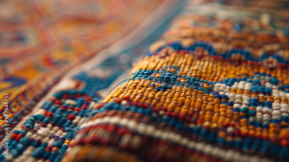 Close-up of Textured Woven Fabric with Vibrant Colors Close-up of Textured Woven Fabric with Vibrant Colors