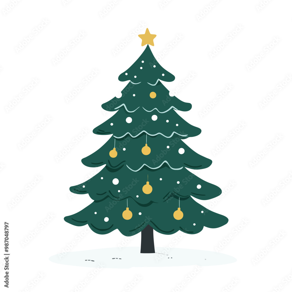 Fototapeta premium Vector of christmas tree isolated on white