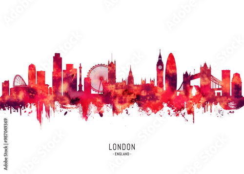 Obraz na płótnie London England Skyline Red w salonie