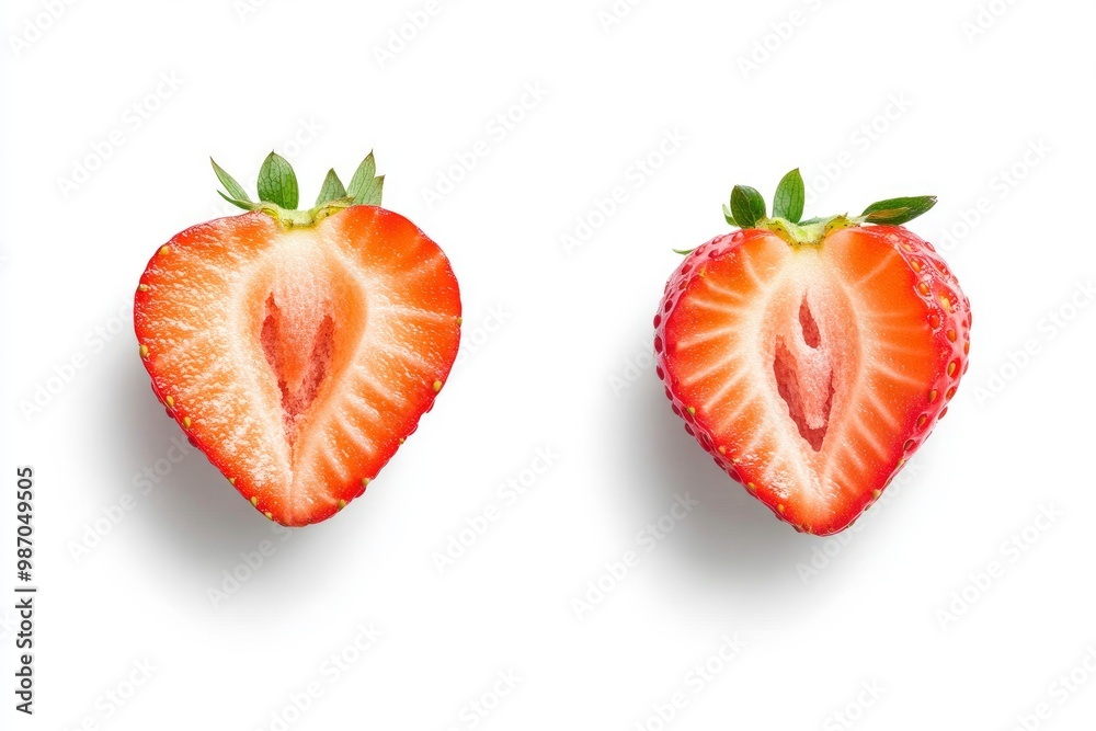 Strawberry isolated. Strawberry isolate. Whole, half, cut strawberry on white. Strawberry isolate. With clipping paths, ai Strawberry isolated. Strawberry isolate. Whole, half, cut strawberry on white. Strawberry isolate. With clipping paths, ai