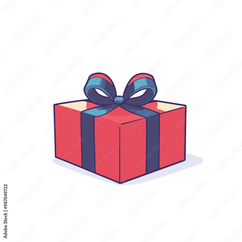 Obraz premium red gift box with ribbon