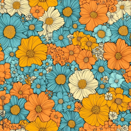 Colorful floral pattern design illustration