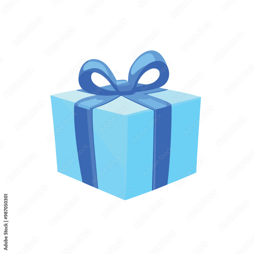 Obraz premium blue gift box with ribbon vector