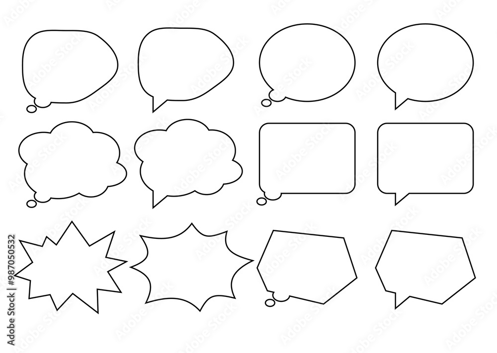 Obraz premium シンプルな吹き出しセット32