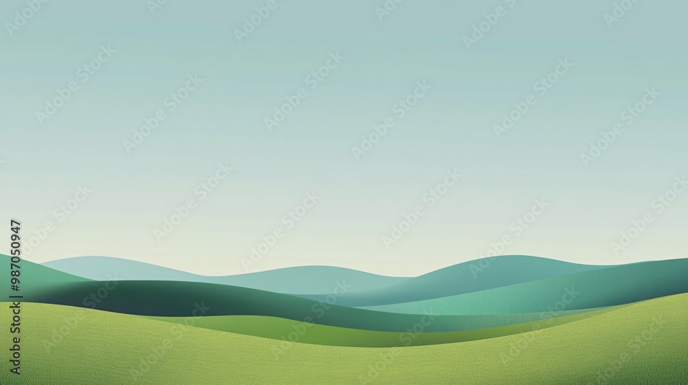 Serene rolling hills in soft pastel colors. Serene rolling hills in soft pastel colors.