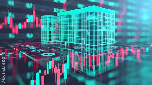 Abstract Building Finance Stock Market