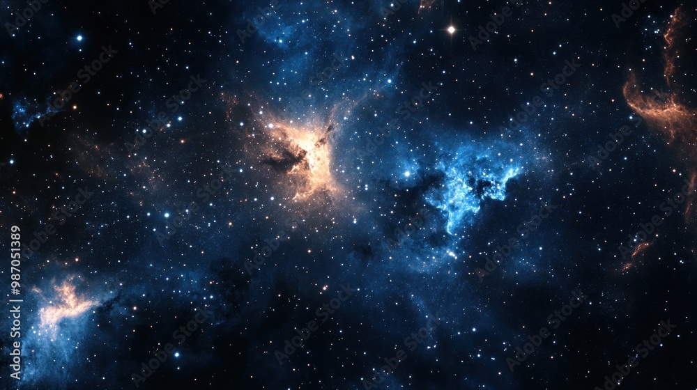 Fototapeta premium Deep space shining stars in night sky, constellation star field, galaxy