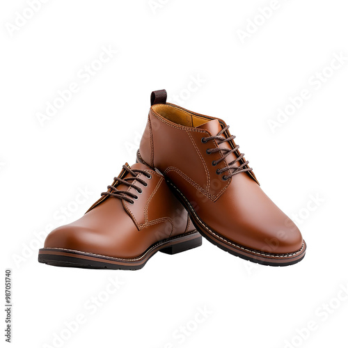 Brown Leather Boots Isolated