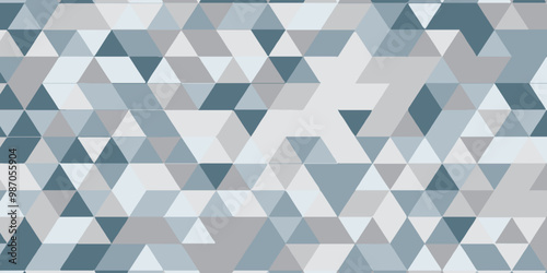 Abstract seamless pattern geometric triangle background with Origami style. light blue triangular mosaic and low polygon texture Creative Design wallpaper template background, vector illustration. 