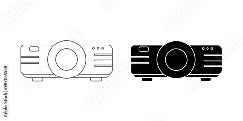 Video projector isolated icon, home video projector outline vector icon