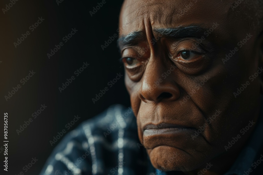 Close up portrait of a man looking away from the camera. AI. Close up portrait of a man looking away from the camera. AI.