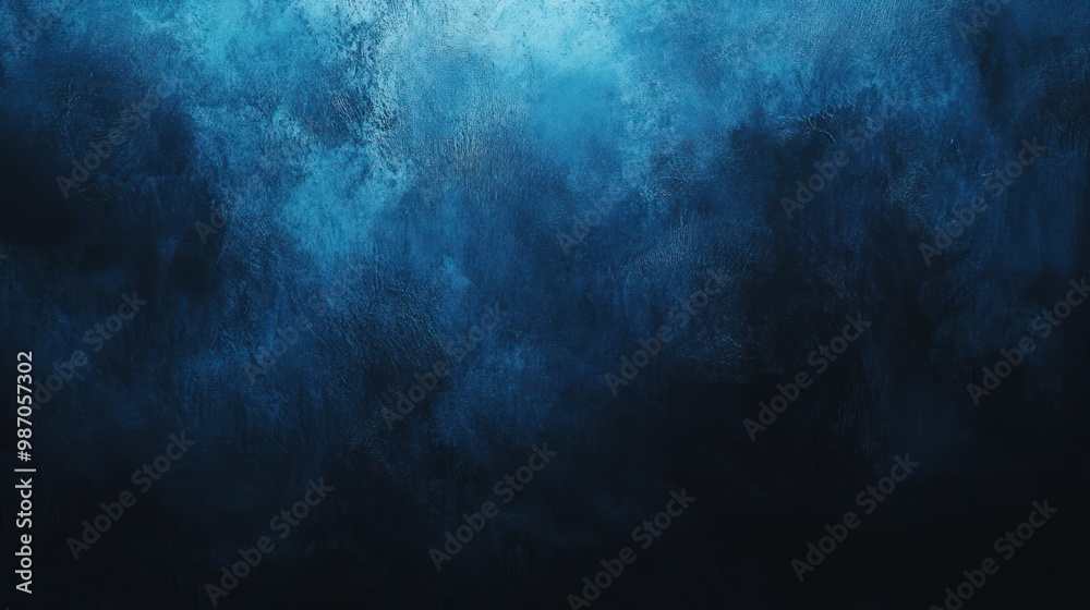 Naklejka premium Abstract dark blue to midnight black gradient with a subtle rough texture, creating a moody and sophisticated look.