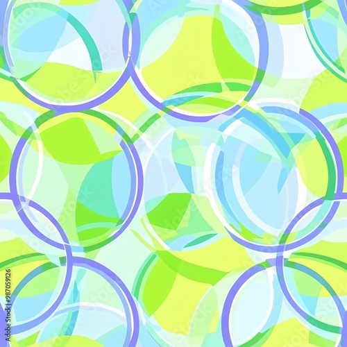 Colorful abstract circles on a pastel background photo