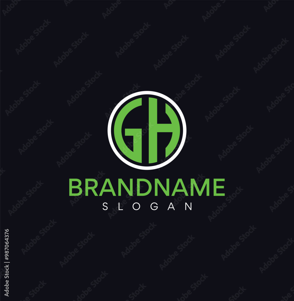GH Letter Logo Design with circle GH Letter Logo Design with circle