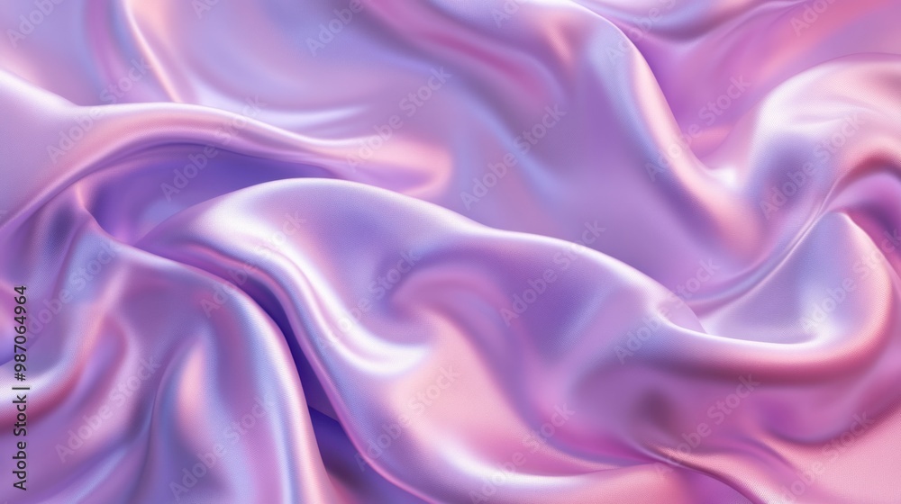 Obraz premium A soft gradient from lavender to pastel pink, with a glossy, silky surface, adding a smooth and elegant feel.