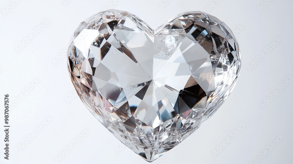 Close-up of a beautiful and luxurious sparkling heart shaped diamond isolated on a white background Close-up of a beautiful and luxurious sparkling heart shaped diamond isolated on a white background