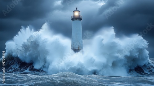 Lighthouse Standing Strong Against the Storm