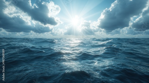 Ocean Waves and Sun Rays