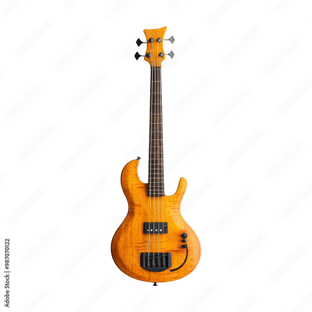 Fototapeta premium Orange Bass Guitar Isolated