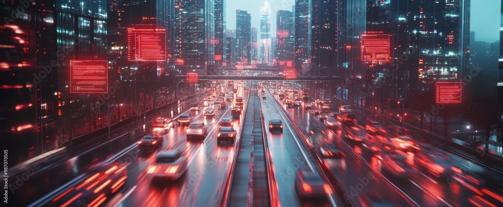 The Futuristic City Nightscape The Futuristic City Nightscape