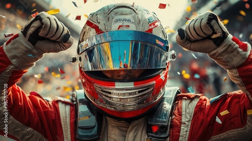 Racecar Driver Celebration