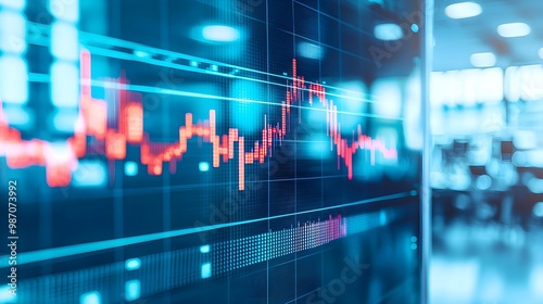 Wallpaper Mural Stock Market Data Chart on Digital Screen Torontodigital.ca
