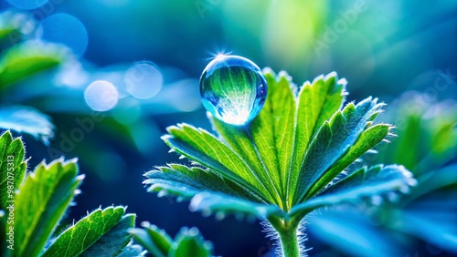 leaves and water drops