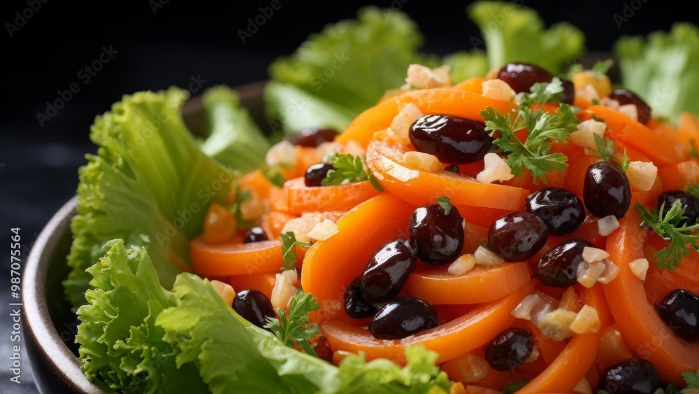Carrot and raisin salad with dressing.
 