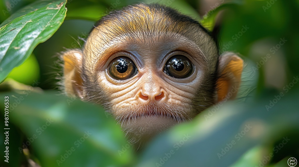 Fototapeta premium Curious Monkey Baby