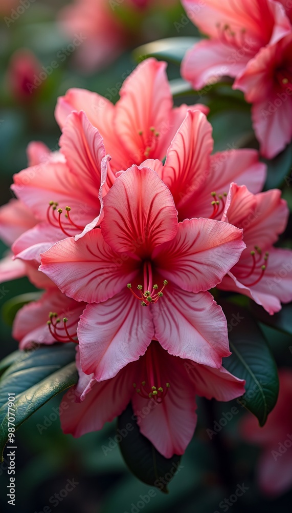 Close-Up of Beautiful Pink Azaleas in Full Bloom Phone wallpaper Close-Up of Beautiful Pink Azaleas in Full Bloom Phone wallpaper
