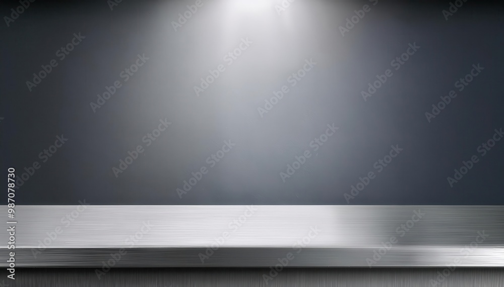 custom made wallpaper toronto digitalMinimalist Industrial Display Stand with Metallic Surface and Overhead Spotlight in a Dimly Lit Environment, Perfect for Product Showcasing or Commercial Presentations
