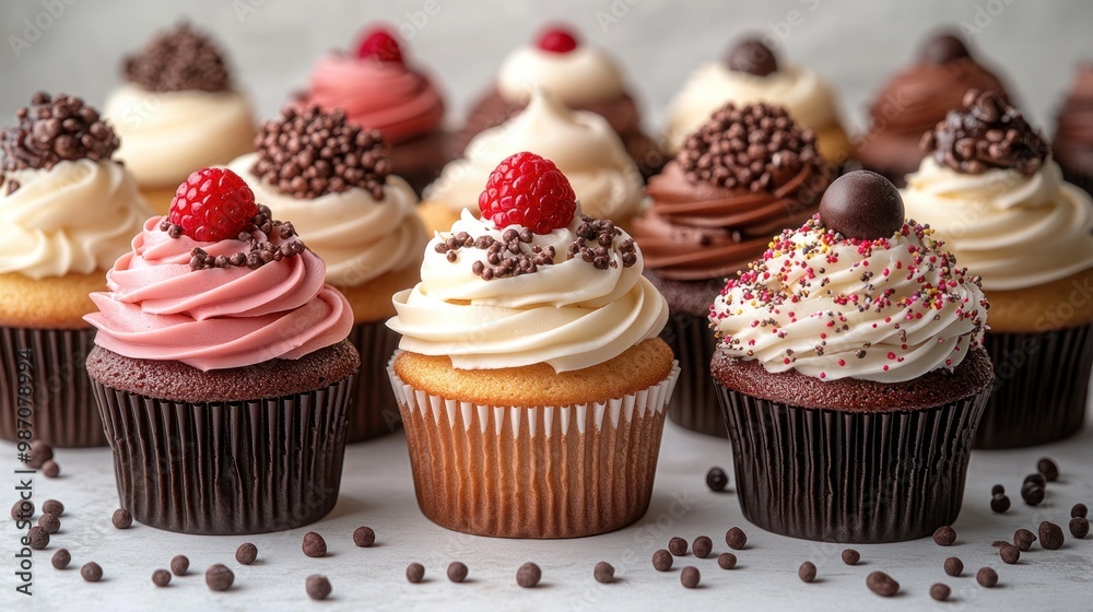 Assortment of Delicious Cupcakes Assortment of Delicious Cupcakes
