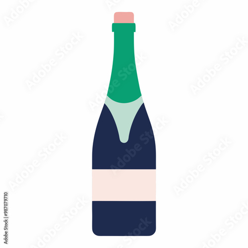Discover an elegant champagne bottle silhouette icon perfect for modern beverage packaging design. Ideal for wine labels, party invitations, and celebratory graphics, adding a touch of luxury.