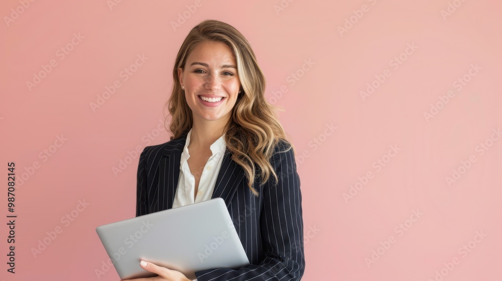 The Confident Businesswoman with Laptop The Confident Businesswoman with Laptop