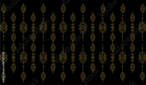 Ethnic art vector design, vintage, geometric, fashion textile pattern and Asian wallpaper background, Hmong ethnic fabric pattern.