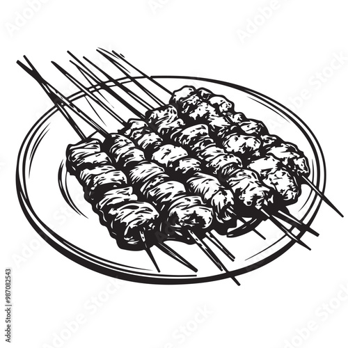 Sate Vector Images. Sate as an Indonesian food stock vector image vector.