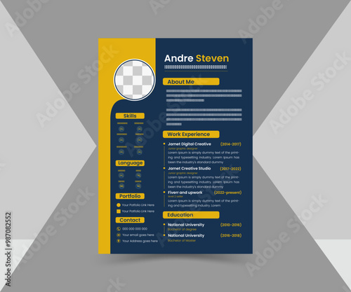 full customized Innovative and modern CV and Resume design vector template bio data template