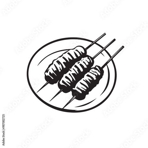 Sate Vector Images. Sate as an Indonesian food stock vector image vector.