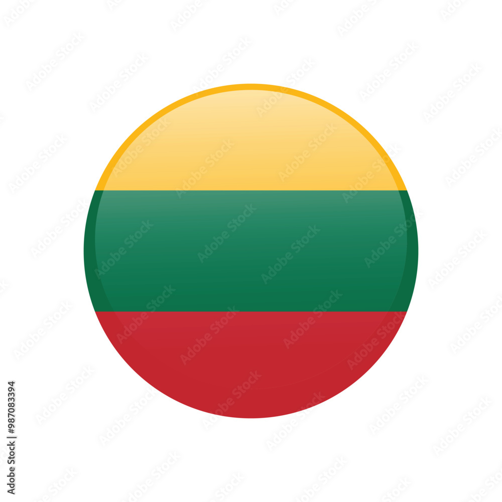 Flag icon of Lithuania. Isolated on white vector illustration Flag icon of Lithuania. Isolated on white vector illustration