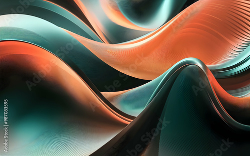 Wallpaper Mural Dynamic 4K Abstract Wallpaper with Geometric and Organic Shapes Torontodigital.ca