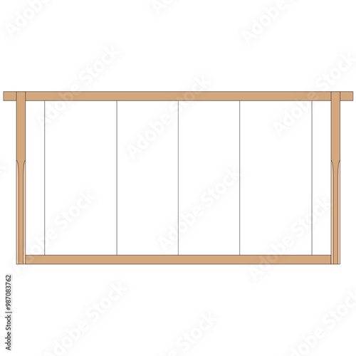 Bee honey frame for beehive. Hive frame illustration graphic