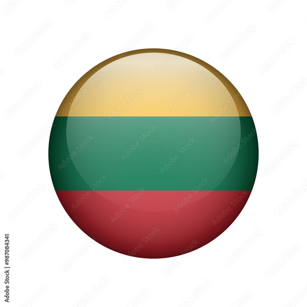 Flag icon of Lithuania. Isolated on white vector illustration Flag icon of Lithuania. Isolated on white vector illustration