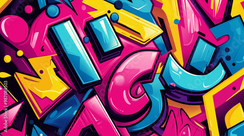 Abstract urban street art graffiti style vector illustration, Ai