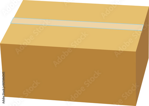 ダンボール　ボックス　60サイズ 　260×190×110　主線なし　透明テープ　カラー