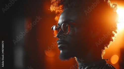 Silhouette of a Man With Glasses