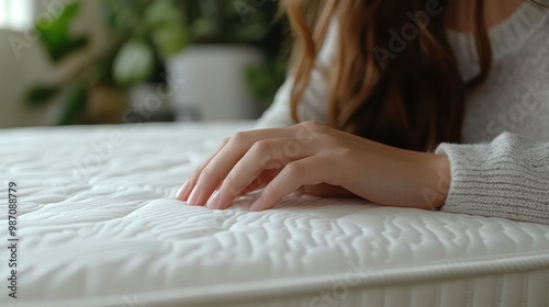 Close-up of Hand on Soft Mattress